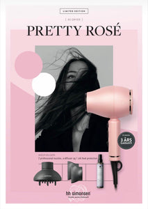 LIMITED EDITION:  HH Simonsen - XS DRYER PRETTY ROSÉ (Limited Edition) + 2 professional nozzles & diffuser (+ÓKEYPIS heat protection) - Virði 2.249,95 - SPARIR 950 KR.