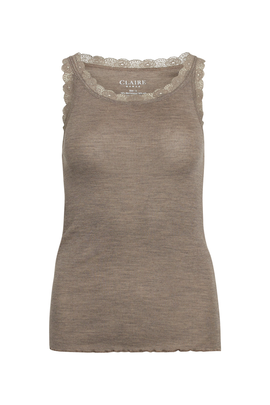 Angela - Top Taupe Melange - CLAIRE WOMAN