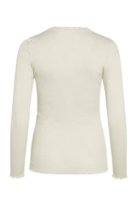 Cardigan, uld/silke Ivory - CLAIRE WOMAN