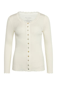 Cardigan, uld/silke Ivory - CLAIRE WOMAN