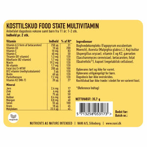 NANI - Multivitamin Food state- 60 kapsler (Nokk til uml. 2 mðr.)