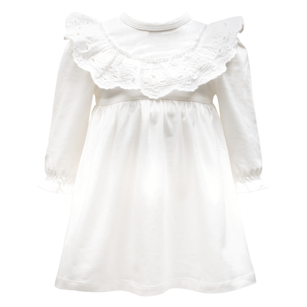LITTLE WONDERS - Off White Carma bodykjole med bred blonde