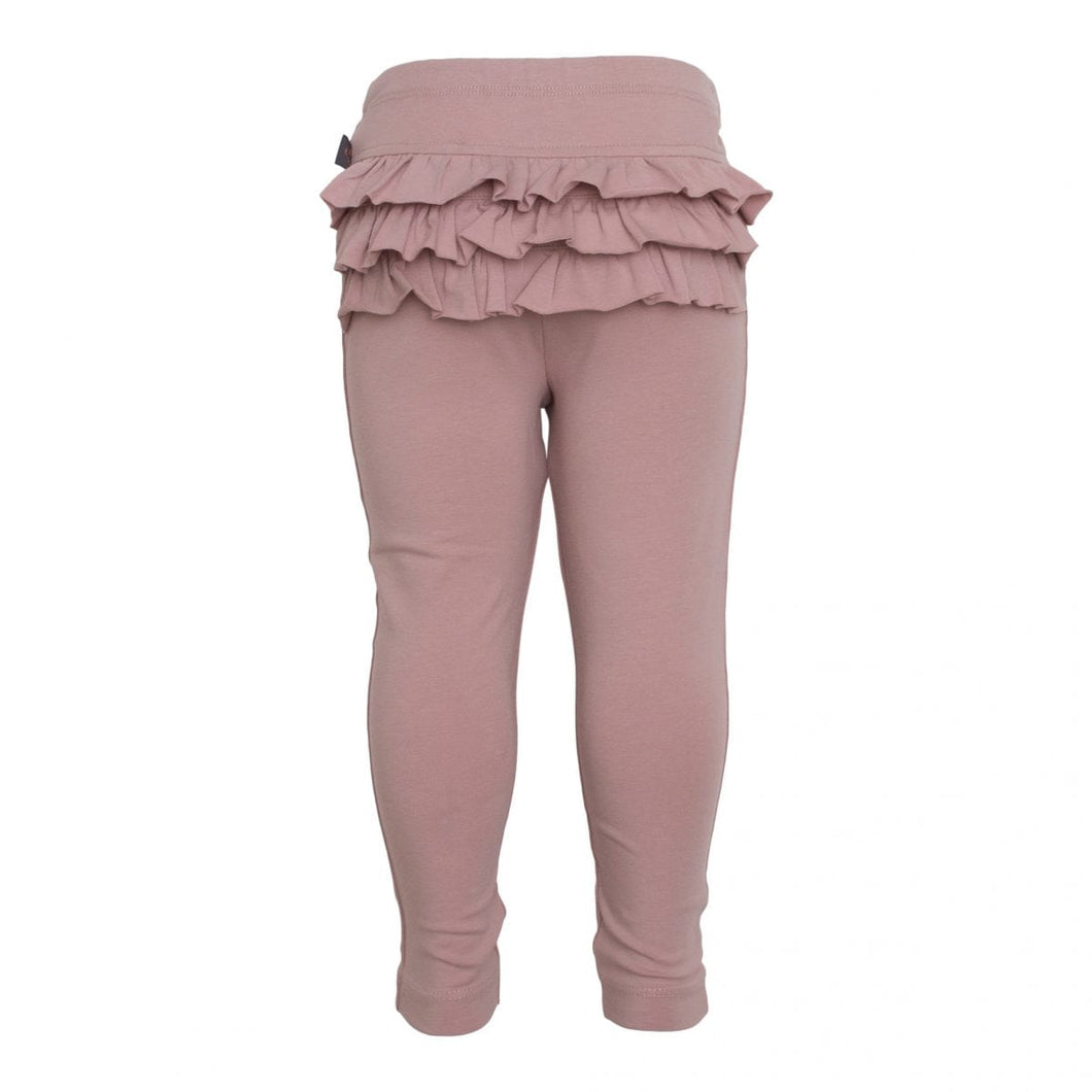 LITTLE WONDERS - Støvet Rosa Leggings til baby med flæsenumse