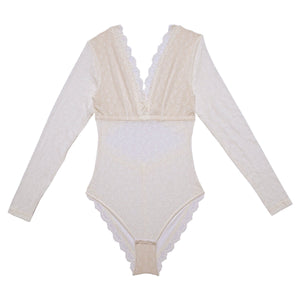 FABIENNE BODYSTOCKING CREME - UNDERPROTECTION (Bert 1 stk. XS & 1 stk. S eftir)