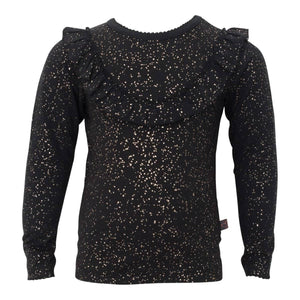 LITTLE WONDERS - Celine Sort flæse bluse med glimmerprint