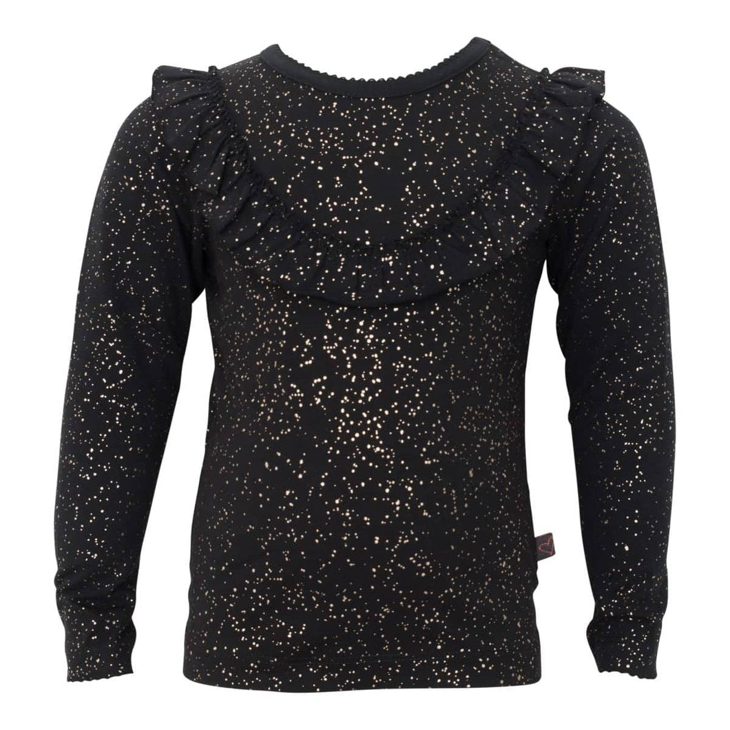 LITTLE WONDERS - Celine Sort flæse bluse med glimmerprint