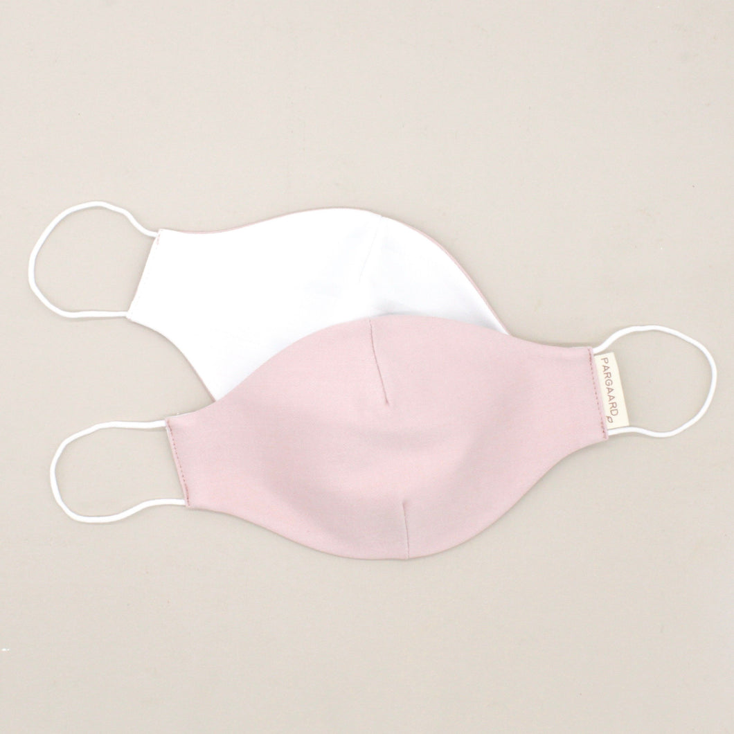 SPAR 50%: 1 stk STOF MUNDBIND (rosa/hvid vendbar) - 3-LAGS UPCYCLED TEKSTIL - PARGAARD