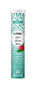 Livol brusetablet Skin Glow m. æble og mint 20 stk. brusetabl.