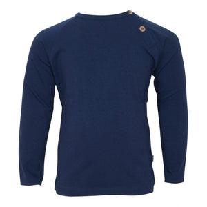 LITTLE WONDERS - Navy blå bluse til drenge med albue lapper