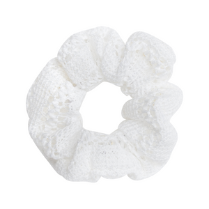 LITTLE WONDERS - Hvid Andrea vævet scrunchie – Str. One Size