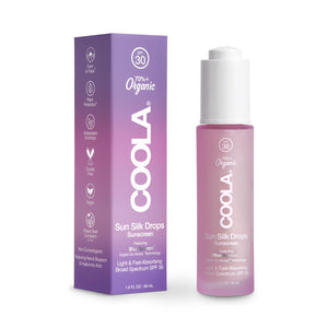 COOLA Sun Silk Drops Organic Face Sunscreen SPF 30 - 30 ml (beskytter også imod blåt lys fra skærme med BlueScreen™ Digital De-Stress™ technology)