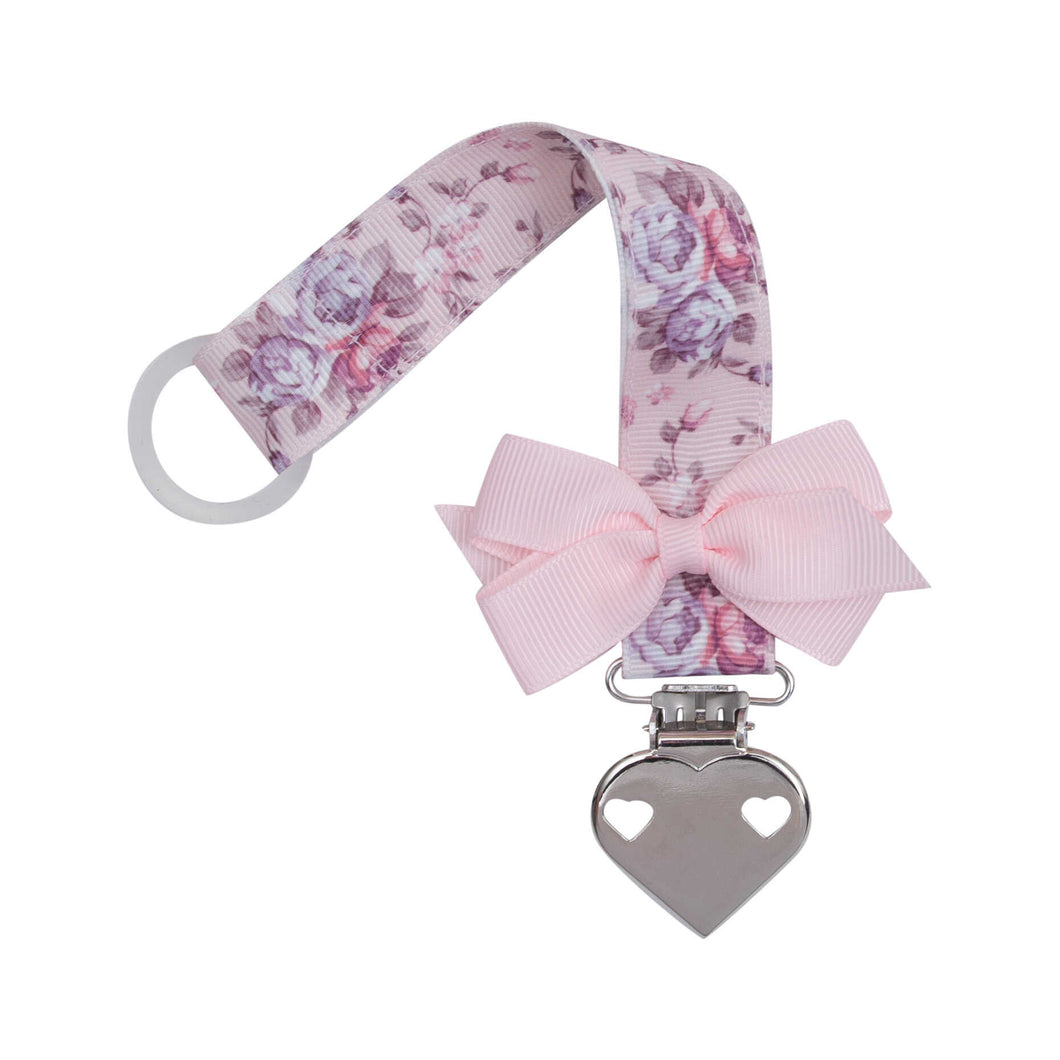 LITTLE WONDERS - Ellen – Suttesnor til piger med blomster og lyserød sløjfe #B115