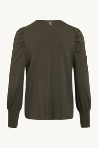 SPAR 30%: CLAIRE WOMAN - AYLA T- SHIRT - DEEP OLIVE (95%Viskose af Bamboo 5% Elasthan)