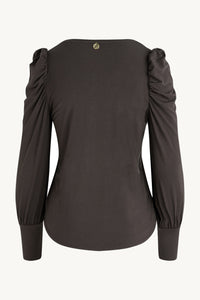 SPAR 30%: CLAIRE WOMAN - AYLA T- SHIRT - BROWN (95%Viskose af Bamboo 5% Elasthan)
