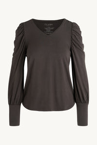 SPAR 30%: CLAIRE WOMAN - AYLA T- SHIRT - BROWN (95%Viskose af Bamboo 5% Elasthan)