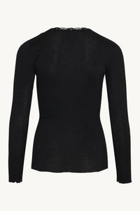CLAIRE WOMAN Cardigan, uld/silke Black (70% Merino Uld 30% Silke)