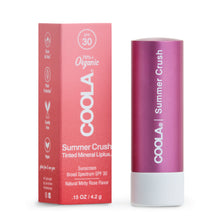 Indlæs billede til gallerivisning COOLA Mineral Liplux® Organic Tinted Lip Balm Sunscreen SPF 30 - Summer Crush
