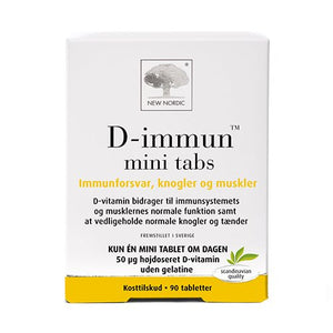 NEW NORDIC - D-immun mini tabs - 50 mcg D3 - Højdoseret D-vitamin (90 tablettir)
