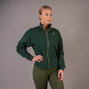 Dark Green Zip Sweater - BARA