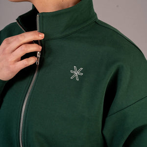 Dark Green Zip Sweater - BARA