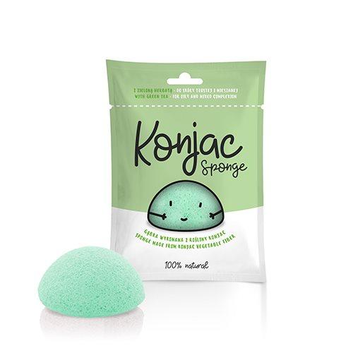 Konjac Sponge grøn til normal og fedtet hud