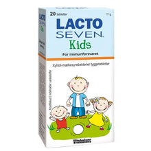 Indlæs billede til gallerivisning LactoSeven Kids 20 eller 50 tabl. (Mælkesyrebakterier tyggetablet til børn)
