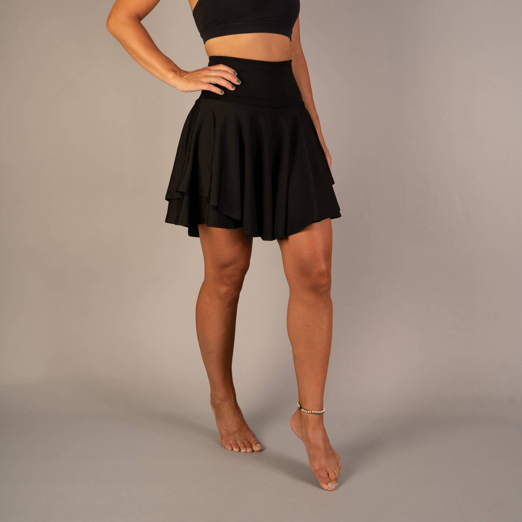 BARA - Black Flowy Running Skirt